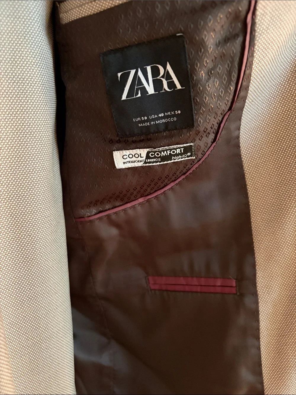 Zara Taupe Men's Two-Piece Suit